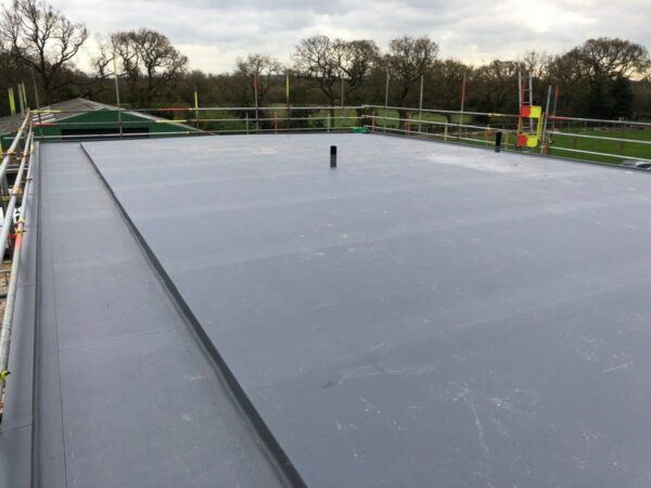 Commercial flat roof using Protan single ply