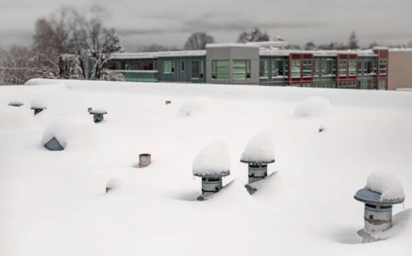 snow on flat roof