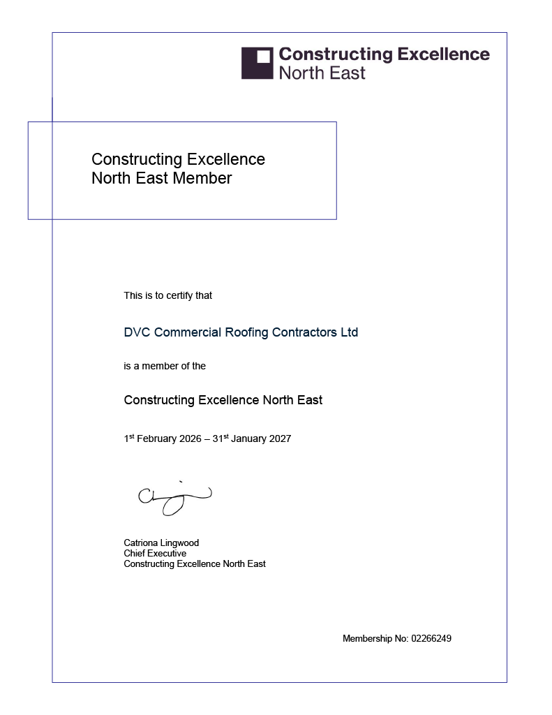 DVC Roofing Achieves Constructing Excellence North East Membership