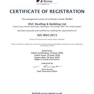 DVC Roofing Achieves ISO 9001 Certification