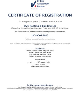 DVC Roofing is IOS 9001 Certified